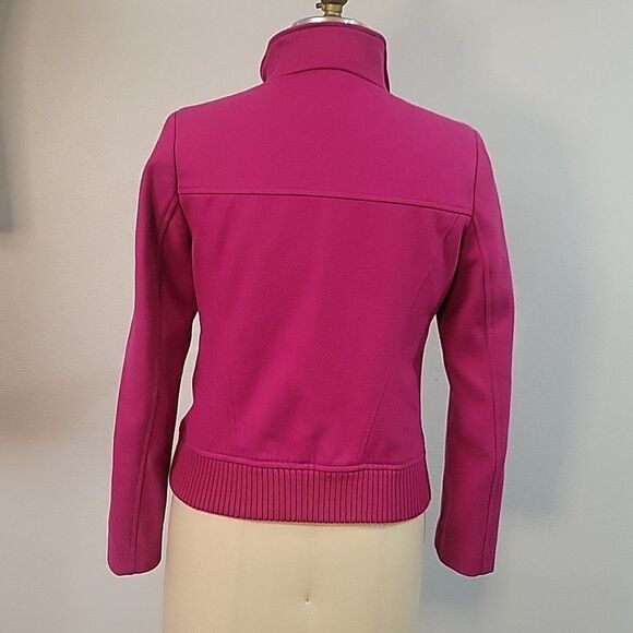 ATTENTION. Bomber jacket size S. Wool blend. Raspberry - Picture 2 of 7